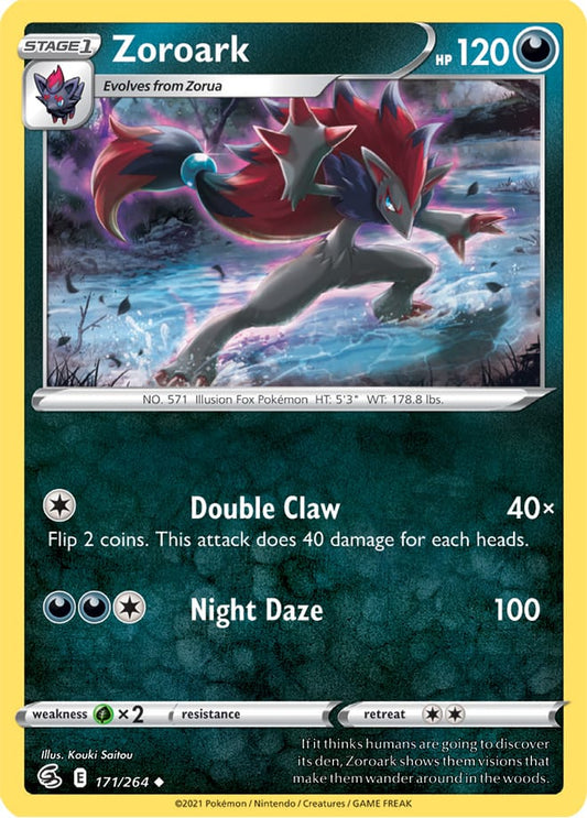 Zooark Base Card #171/264 2021 Sword & Shield Fusion Strike Pokemon Card