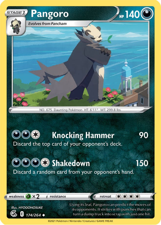 Pangoro Base Card #174/264 2021 Sword & Shield Fusion Strike Pokemon Card