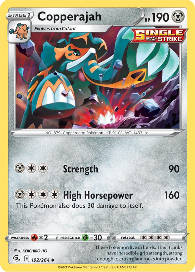 Copperajah Base Card #192/264 2021 Sword & Shield Fusion Strike Pokemon Card