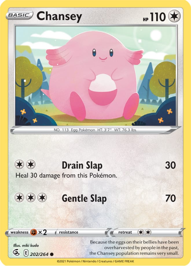 Chansey Base Card #202/264 2021 Sword & Shield Fusion Strike Pokemon Card