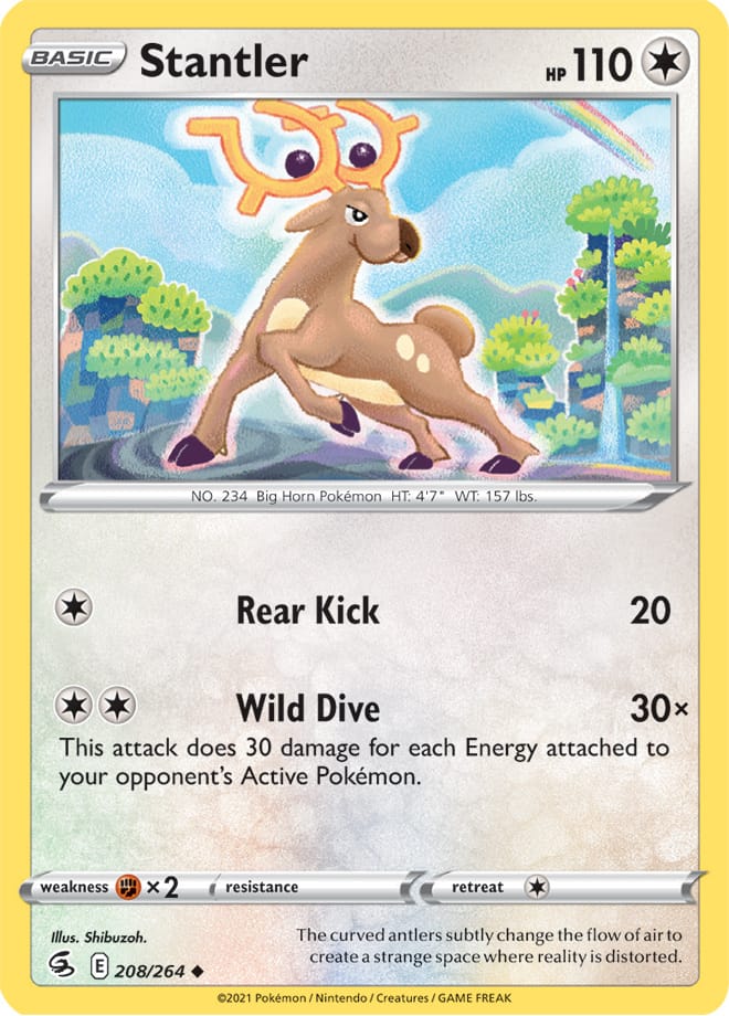 Stantler Base Card #208/264 2021 Sword & Shield Fusion Strike Pokemon Card