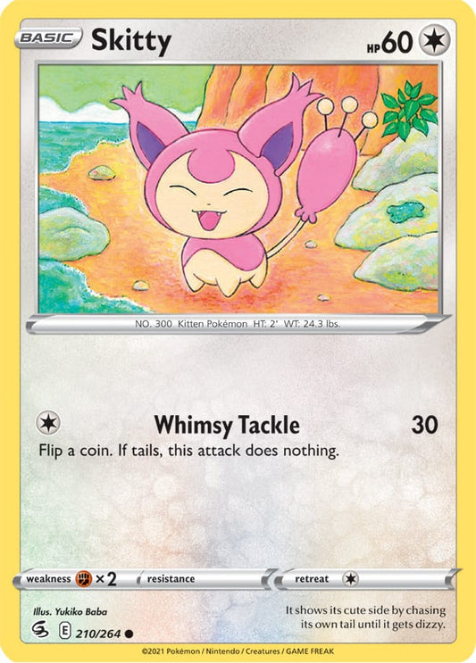 Skitty Base Card #210/264 2021 Sword & Shield Fusion Strike Pokemon Card