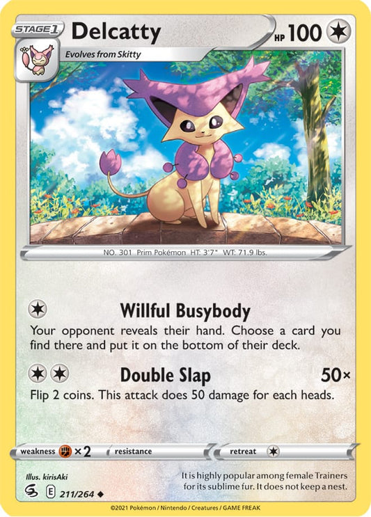 Delcatty Base Card #211/264 2021 Sword & Shield Fusion Strike Pokemon Card