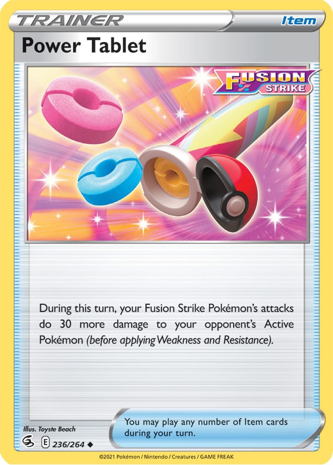 Power Tablet Trainer Card #236/264 2021 Sword & Shield Fusion Strike Pokemon Card