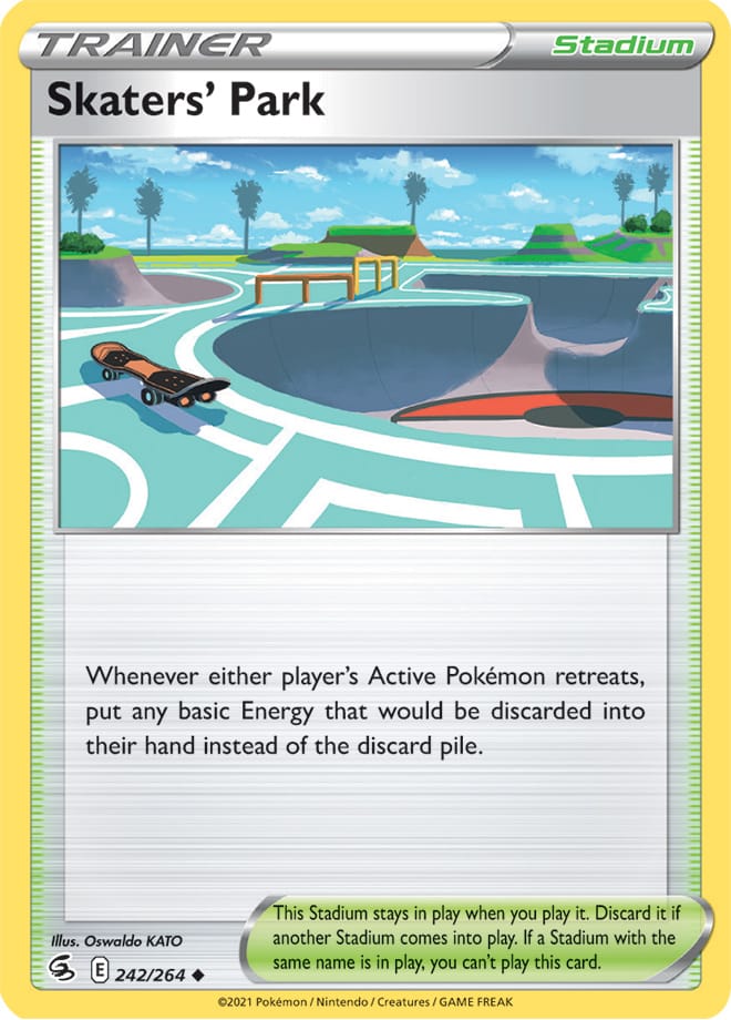 Skater's Park Trainer Card #242/264 2021 Sword & Shield Fusion Strike Pokemon Card