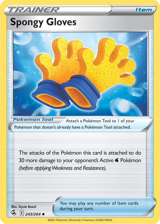 Spongy Gloves Trainer Card #243/264 2021 Sword & Shield Fusion Strike Pokemon Card