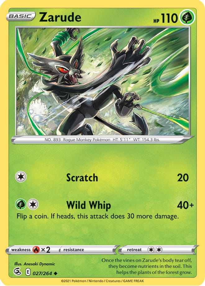 Zarude Base Card #027/264 2021 Sword & Shield Fusion Strike Pokemon Card