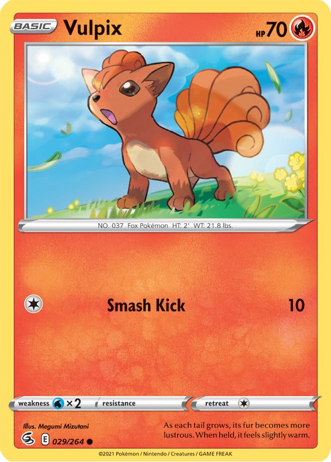 Vulpix Base Card #029/264 2021 Sword & Shield Fusion Strike Pokemon Card