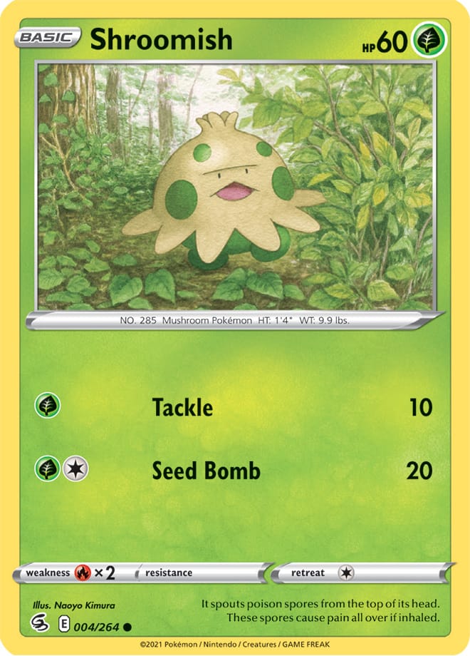 Shroomish Base Card #004/264 2021 Sword & Shield Fusion Strike Pokemon Card