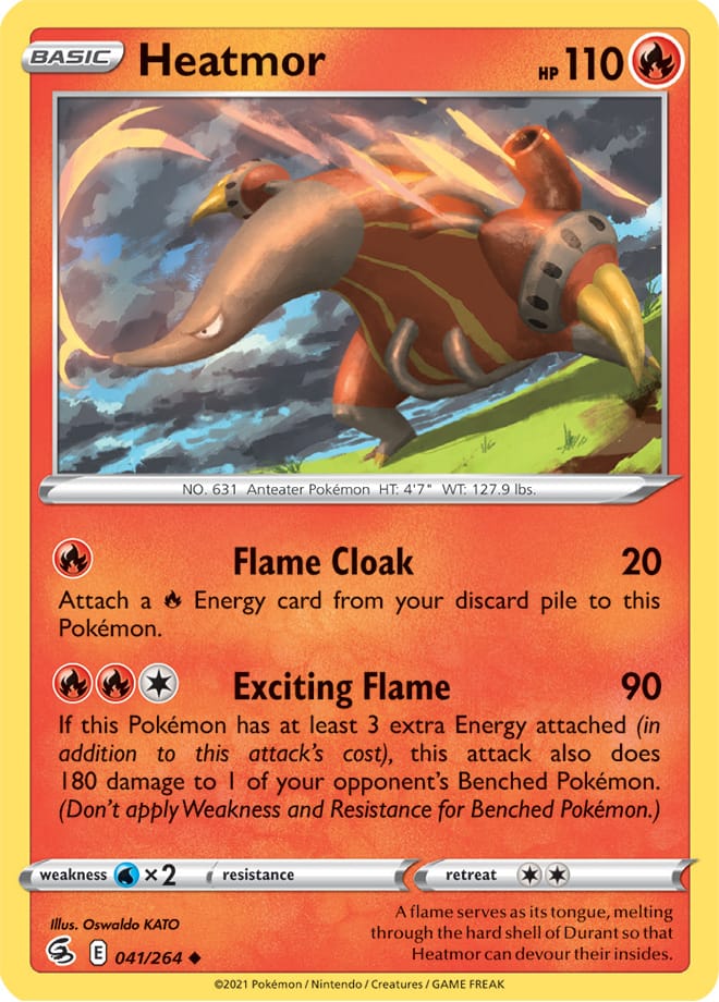 Heatmor Base Card #041/264 2021 Sword & Shield Fusion Strike Pokemon Card