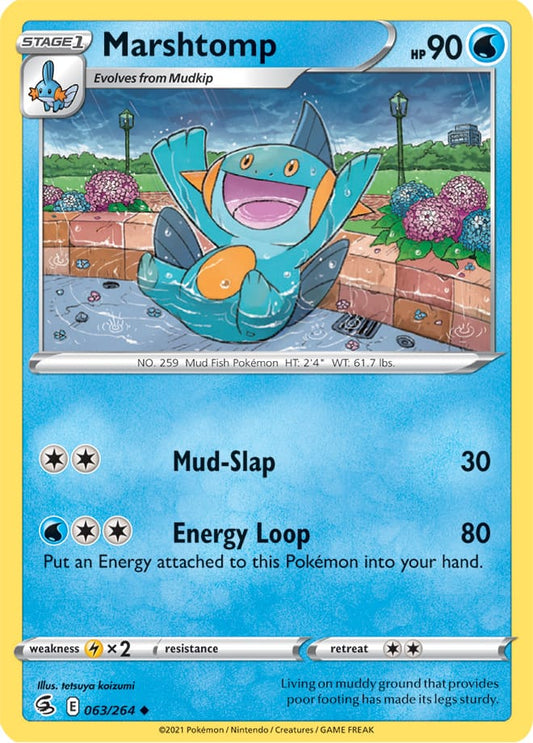 Marshtomp Base Card #063/264 2021 Sword & Shield Fusion Strike Pokemon Card