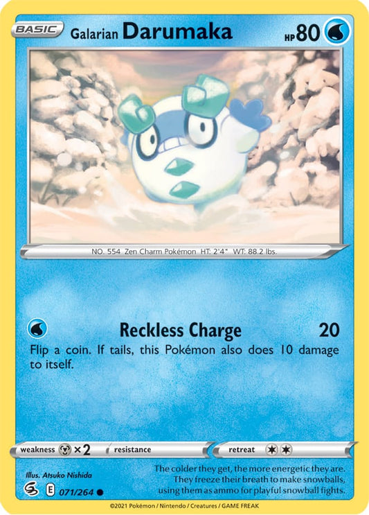 Galarian Darumaka Base Card #071/264 2021 Sword & Shield Fusion Strike Pokemon Card