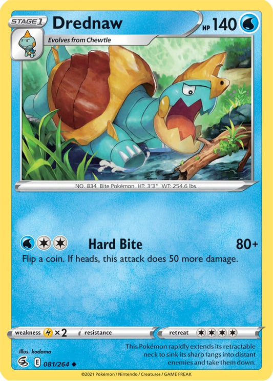 Drednaw Base Card #081/264 2021 Sword & Shield Fusion Strike Pokemon Card