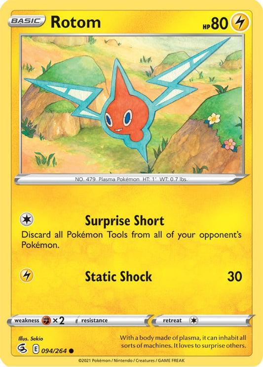 Rotom Base Card #094/264 2021 Sword & Shield Fusion Strike Pokemon Card