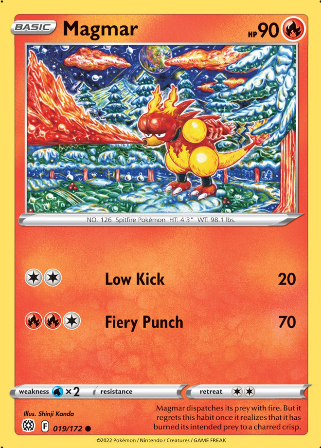 Magmar Base Card #019/172 Pokémon Card Brilliant Stars