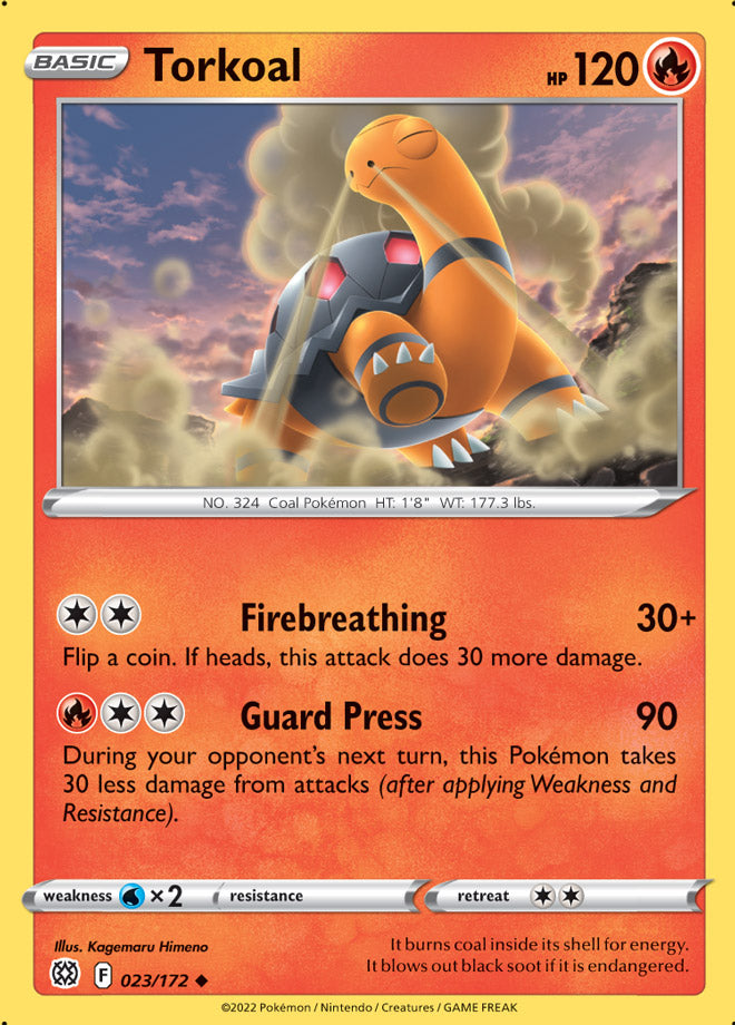 Torkoal Base Card #023/172 Pokémon Card Brilliant Stars