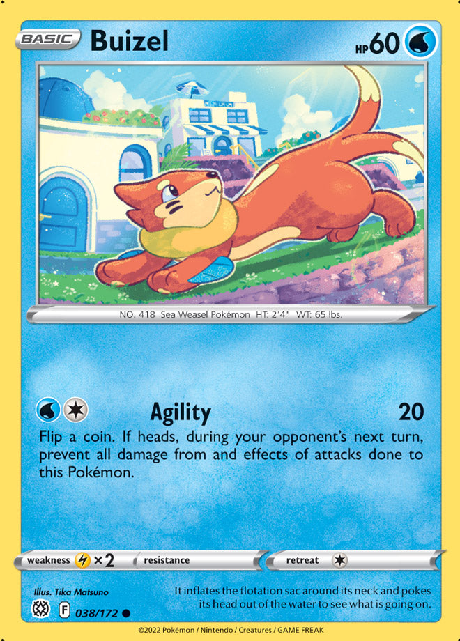 Buizel Base Card #038/172 Pokémon Card Brilliant Stars