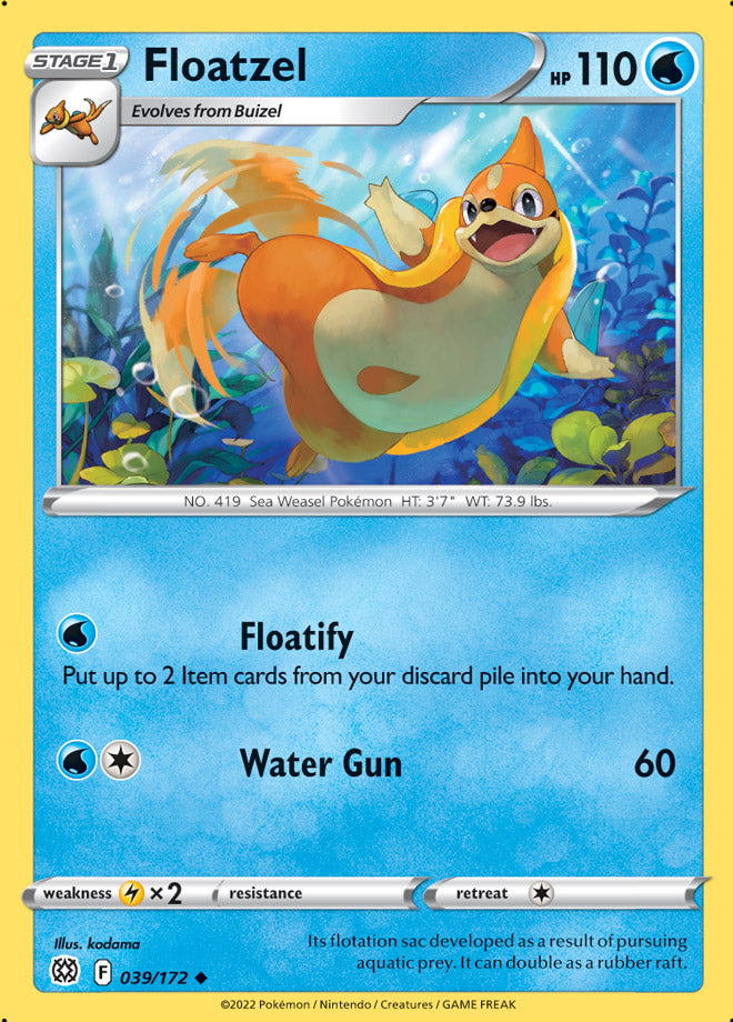 Floatzel Base Card #039/172 Pokémon Card Brilliant Stars