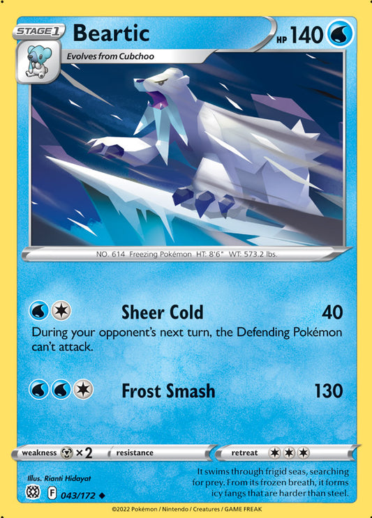 Beartic Base Card #043/172 Pokémon Card Brilliant Stars