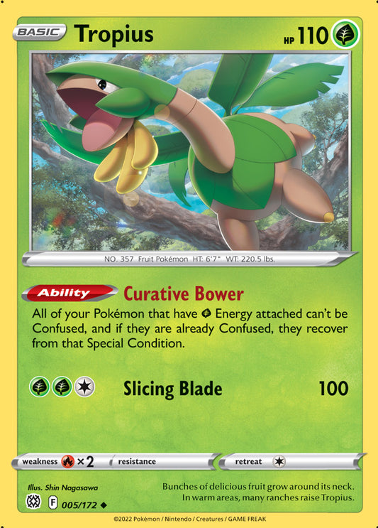 Tropius Base Card #005/172 Pokémon Card Brilliant Stars