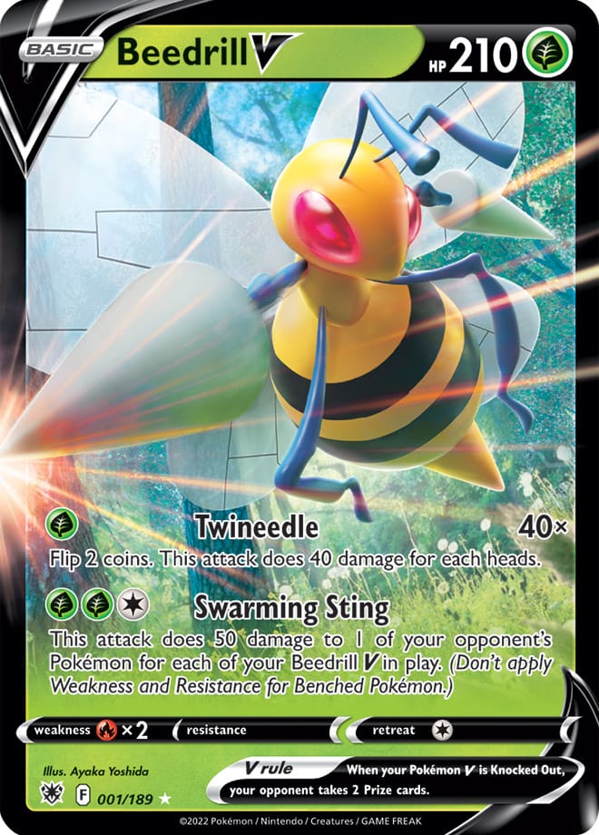 Beedrill V #001/189 2022 Sword & Shield Astral Radiance Pokemon Card