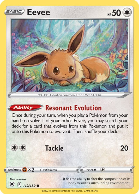 Eevee Base Card #119/189 2022 Sword & Shield Astral Radiance Pokemon Card