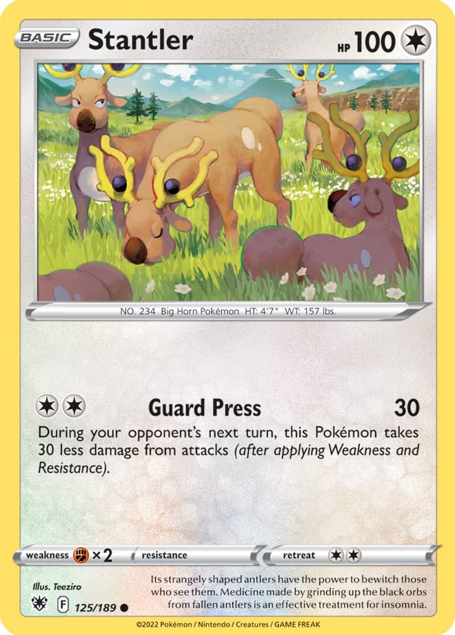 Stantler Base Card #125/189 2022 Sword & Shield Astral Radiance Pokemon Card