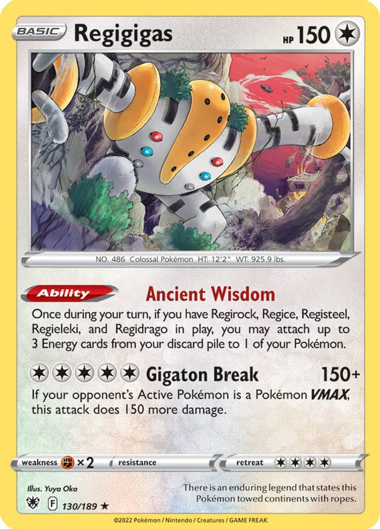 Regigigas Rare Base Card #130/189 2022 Sword & Shield Astral Radiance Pokemon Card