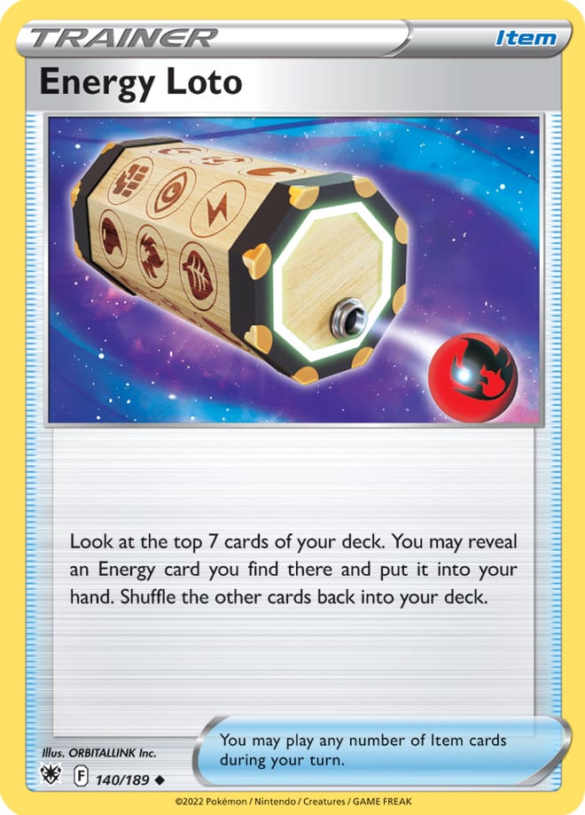 Energy Loto Trainer Base Card #140/189 2022 Sword & Shield Astral Radiance Pokemon Card