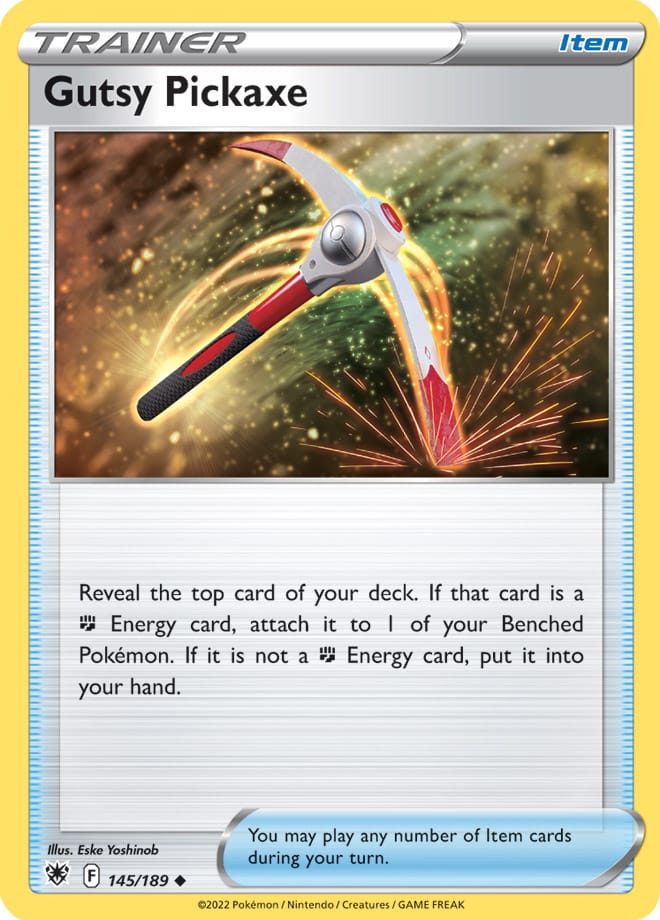 Gutsy Pickaxe Trainer Base Card #145/189 2022 Sword & Shield Astral Radiance Pokemon Card