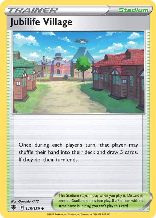 Jubilife Village Trainer Base Card #148/189 2022 Sword & Shield Astral Radiance Pokemon Card