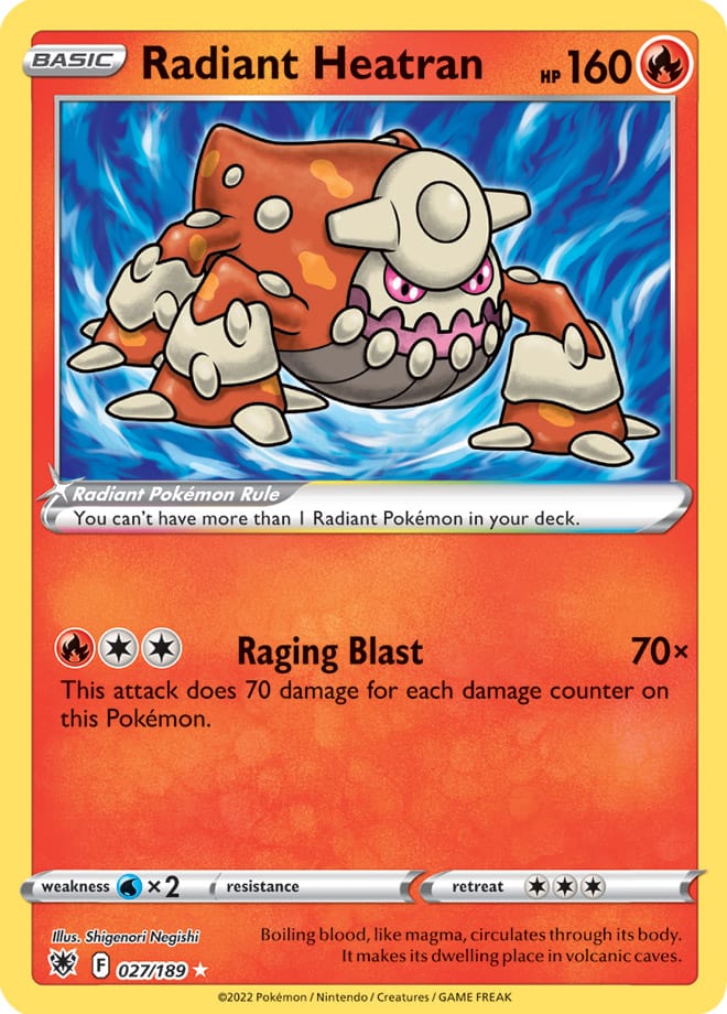 Radiant Heatran #027/189 2022 Sword & Shield Astral Radiance Pokemon Card