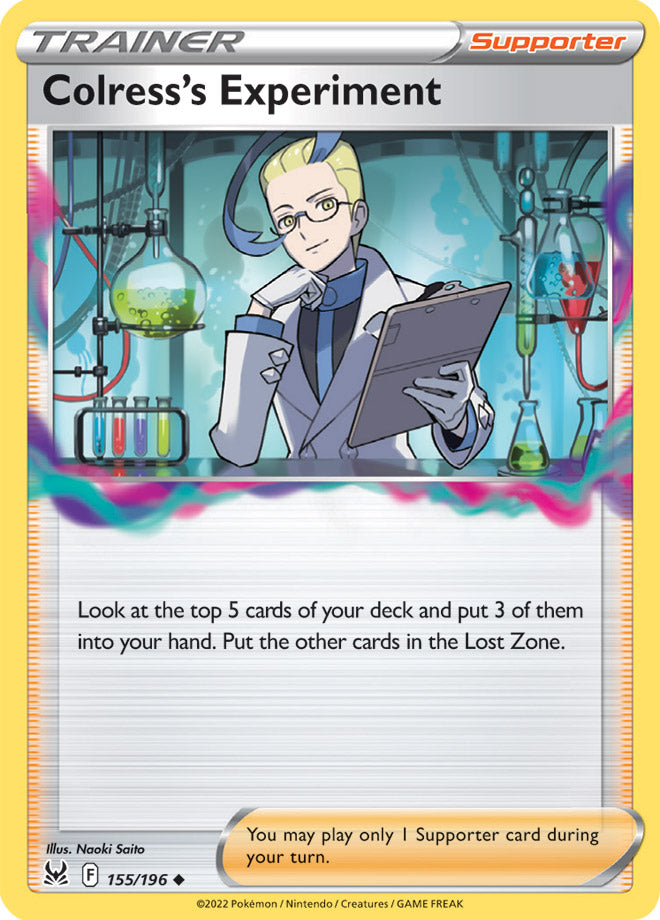 Colress's Experiment Trainer Base Card #155/196 2022 Sword & Shield Lost Origin Pokemon Card