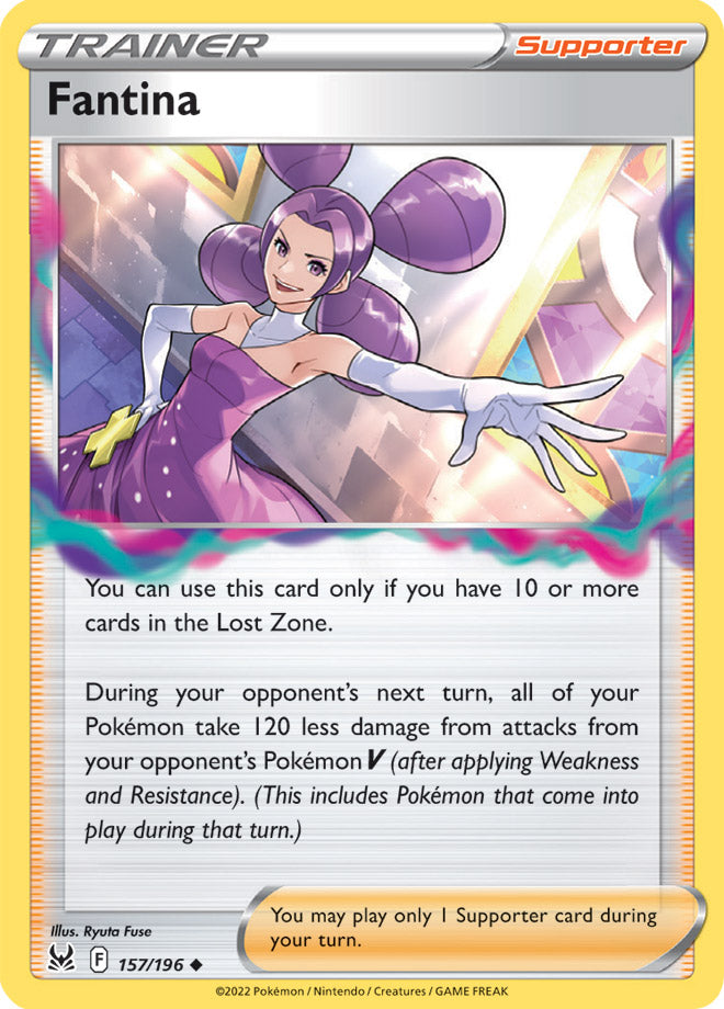 Fantina Trainer Base Card #157/196 2022 Sword & Shield Lost Origin Pokemon Card