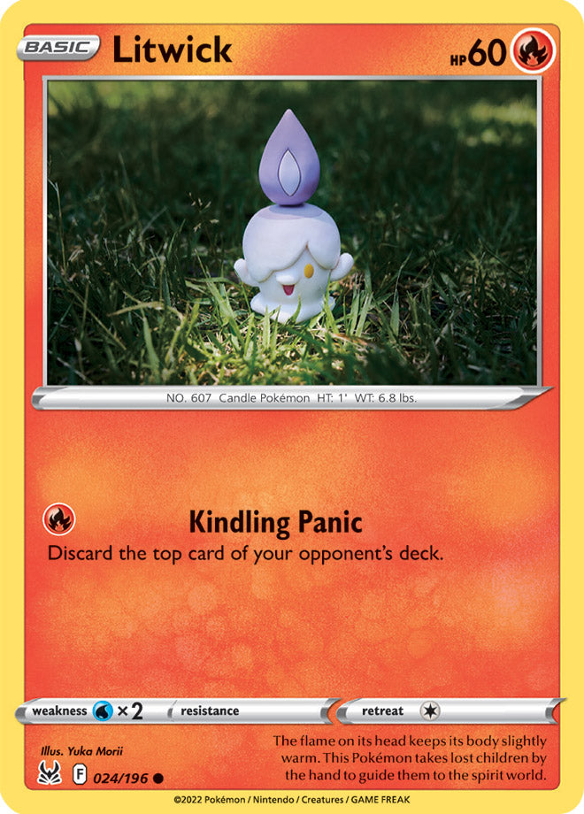 Litwick Base Card #024/196 2022 Sword & Shield Lost Origin Pokemon Card