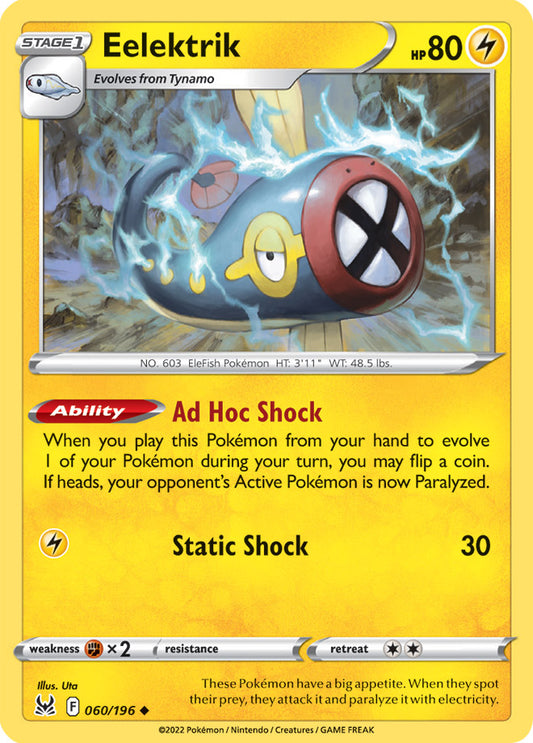 Elektrik Base Card #060/196 2022 Sword & Shield Lost Origin Pokemon Card
