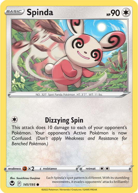 Spinda Base Card #141/195 2022 Sword & Shield Silver Tempest Pokemon Card