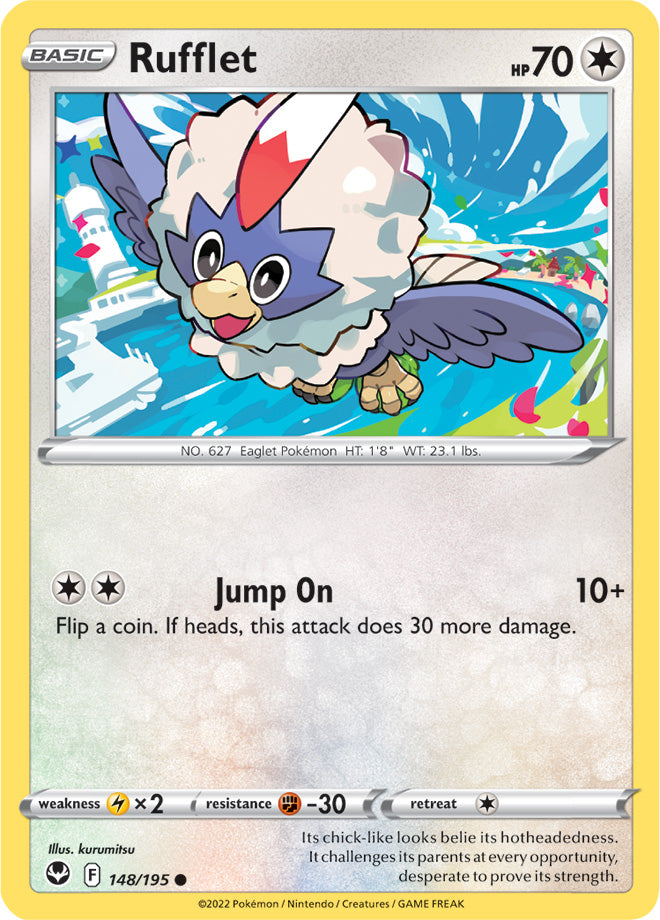 Rufflet Base Card #148/195 2022 Sword & Shield Silver Tempest Pokemon Card