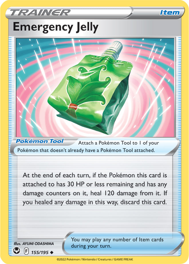 Emergency Jelly Trainer Card #155/195 2022 Sword & Shield Silver Tempest Pokemon Card