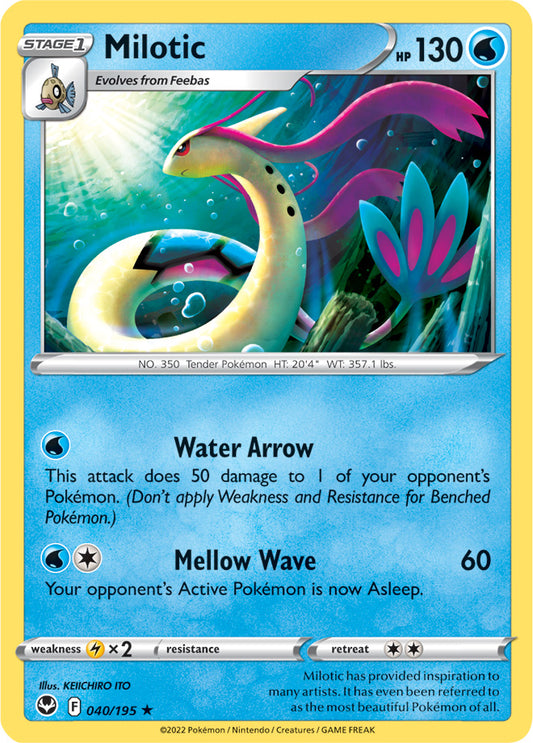 Milotic Rare Base Card #040/195 2022 Sword & Shield Silver Tempest Pokemon Card