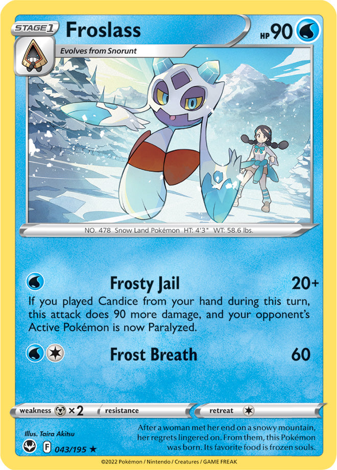 Frosslass Rare Base Card #043/195 2022 Sword & Shield Silver Tempest Pokemon Card