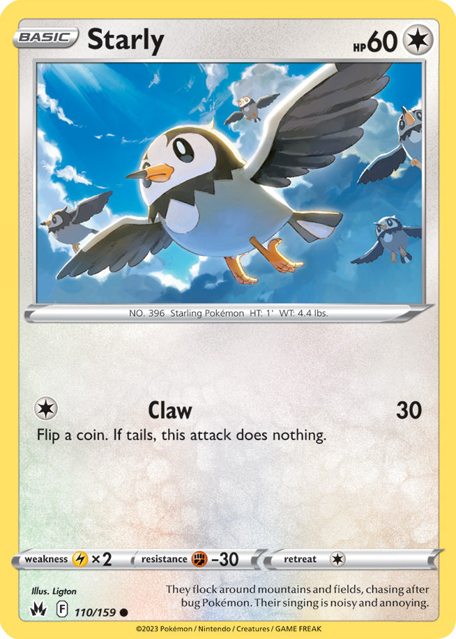 Starly Base Card #110/159 2023 Crown Zenith Pokemon Card