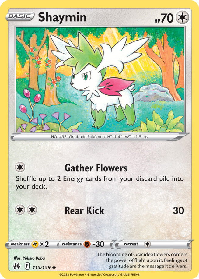 Shaymin Base Card #115/159 2023 Crown Zenith Pokemon Card