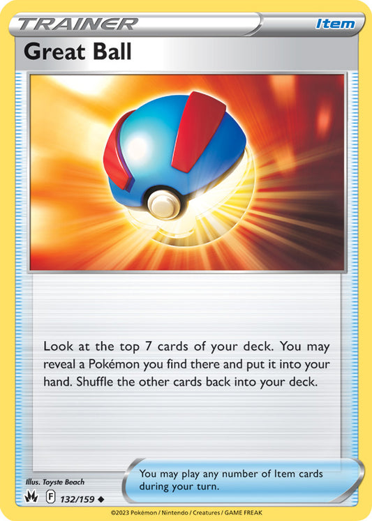 Great Ball Trainer Base Card #132/159 2023 Crown Zenith Pokemon Card