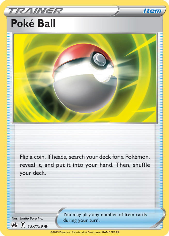 Poke Ball Trainer Base Card #137/159 2023 Crown Zenith Pokemon Card