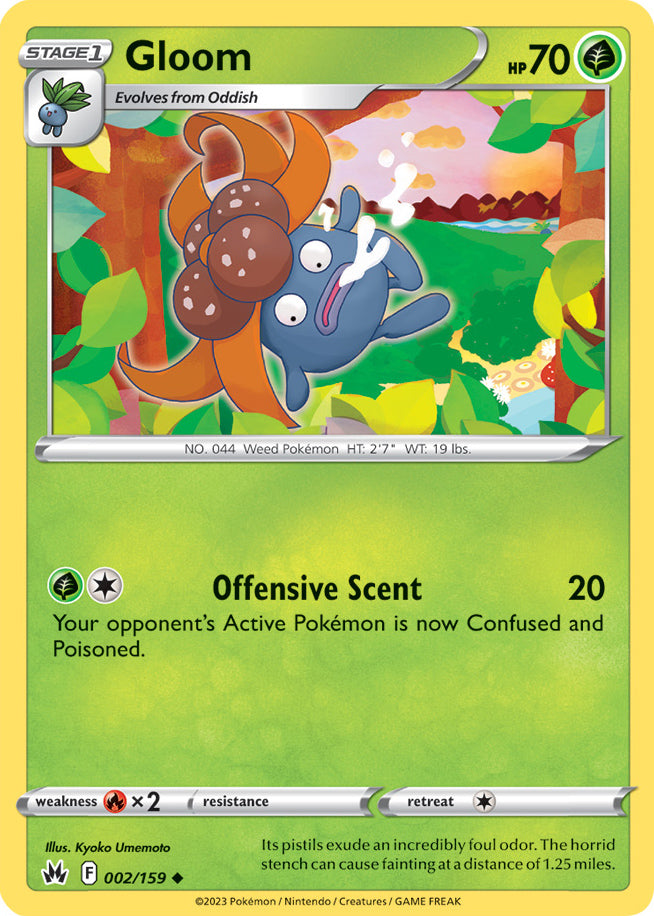 Gloom Base Card #002/159 2023 Crown Zenith Pokemon Card