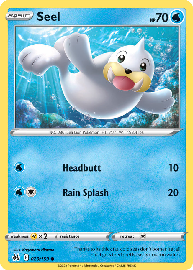 Seel Base Card #029/159 2023 Crown Zenith Pokemon Card