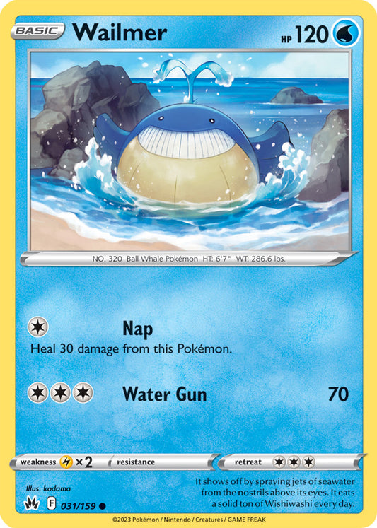 Wailmer Base Card #031/159 2023 Crown Zenith Pokemon Card