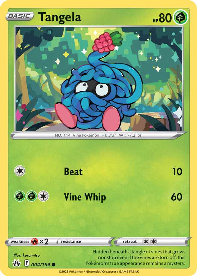 Tangela Base Card #004/159 2023 Crown Zenith Pokemon Card