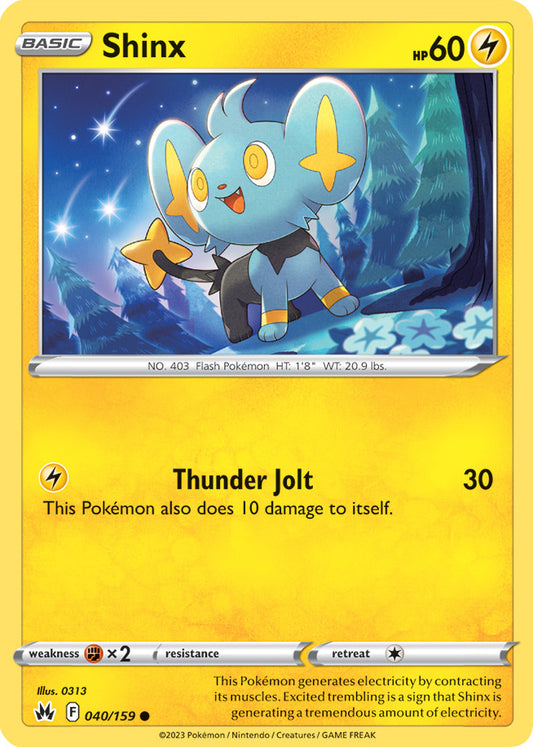 Shinx Base Card #040/159 2023 Crown Zenith Pokemon Card